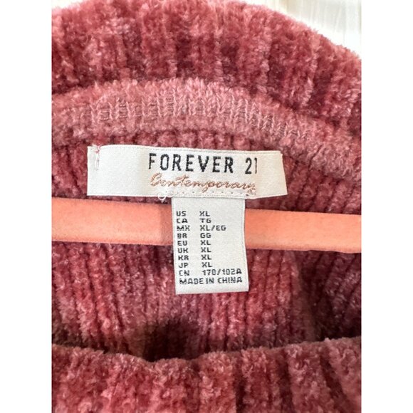 Forever 21 Contemporary Pink Off Shoulder Sweater Y2K Fashion Sz XL - Picture 5 of 5